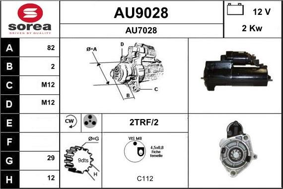 SNRA AU9028 - Démarreur cwaw.fr