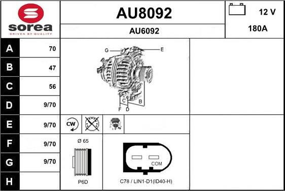 SNRA AU8092 - Alternateur cwaw.fr