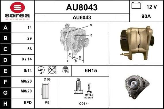 SNRA AU8043 - Alternateur cwaw.fr