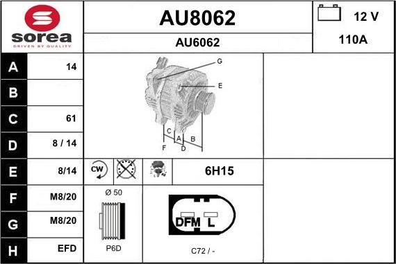 SNRA AU8062 - Alternateur cwaw.fr