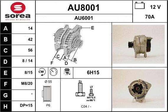 SNRA AU8001 - Alternateur cwaw.fr