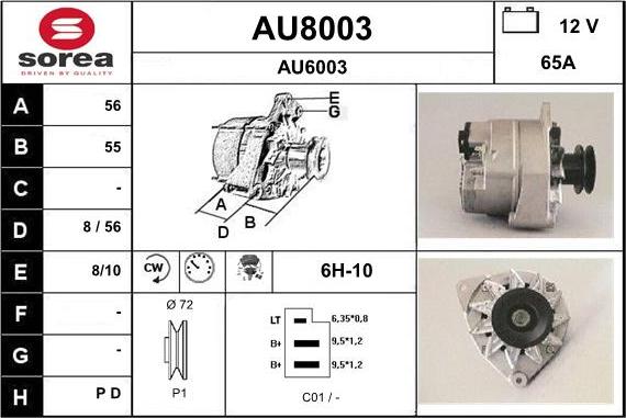 SNRA AU8003 - Alternateur cwaw.fr