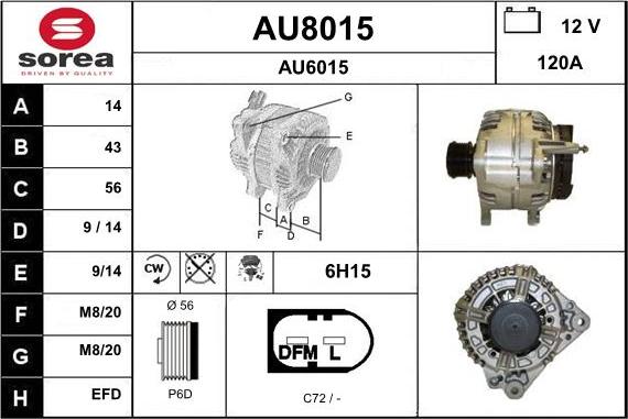 SNRA AU8015 - Alternateur cwaw.fr