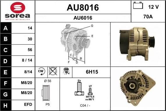 SNRA AU8016 - Alternateur cwaw.fr