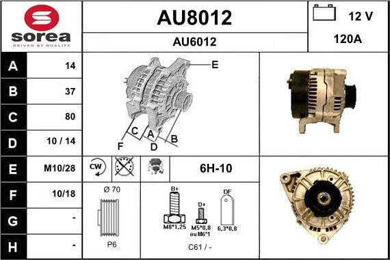 SNRA AU8012 - Alternateur cwaw.fr