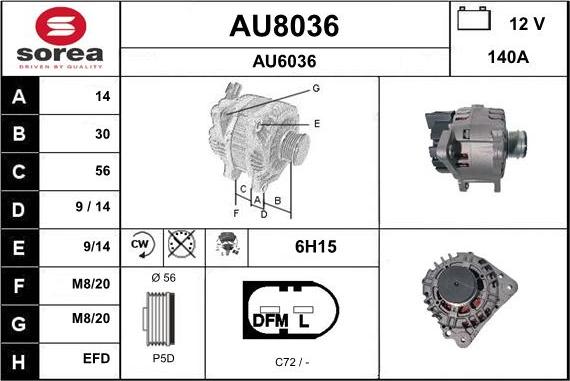 SNRA AU8036 - Alternateur cwaw.fr