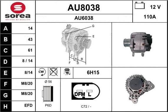 SNRA AU8038 - Alternateur cwaw.fr