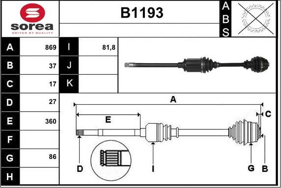 SNRA B1193 - Arbre de transmission cwaw.fr