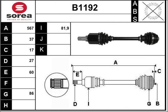 SNRA B1192 - Arbre de transmission cwaw.fr