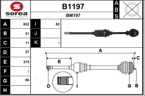 SNRA B1197 - Arbre de transmission cwaw.fr