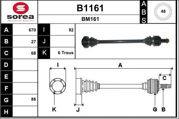 SNRA B1161 - Arbre de transmission cwaw.fr