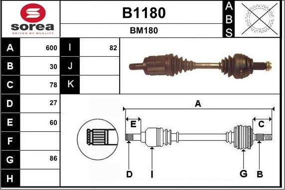 SNRA B1180 - Arbre de transmission cwaw.fr