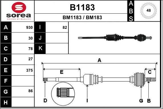 SNRA B1183 - Arbre de transmission cwaw.fr