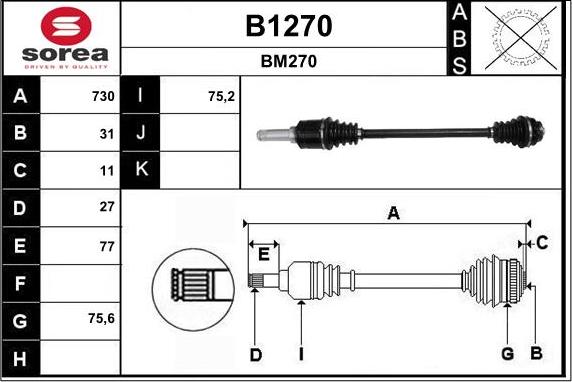 SNRA B1270 - Arbre de transmission cwaw.fr