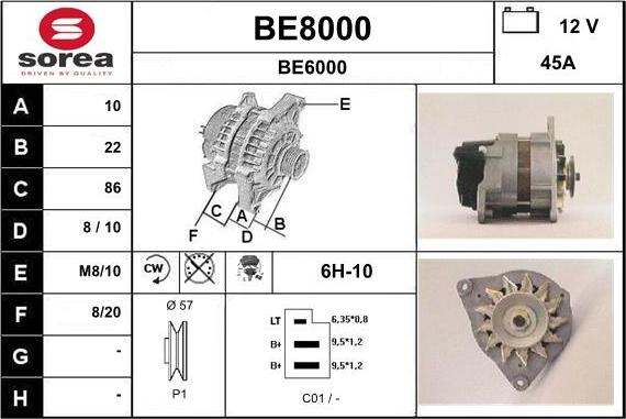 SNRA BE8000 - Alternateur cwaw.fr