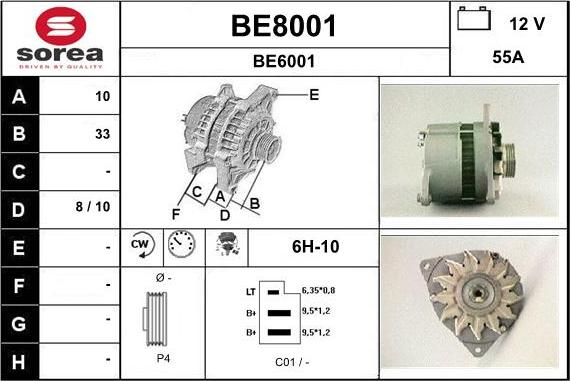 SNRA BE8001 - Alternateur cwaw.fr