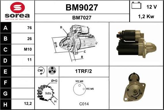 SNRA BM9027 - Démarreur cwaw.fr