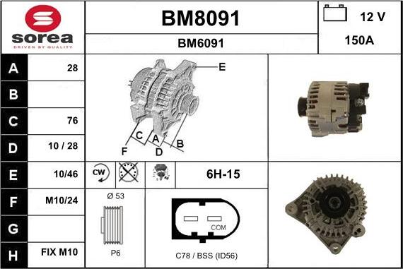 SNRA BM8091 - Alternateur cwaw.fr