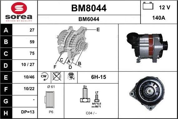 SNRA BM8044 - Alternateur cwaw.fr