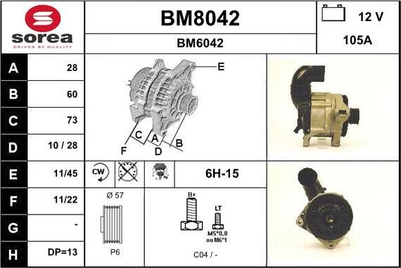 SNRA BM8042 - Alternateur cwaw.fr