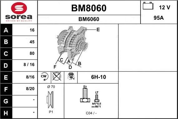 SNRA BM8060 - Alternateur cwaw.fr