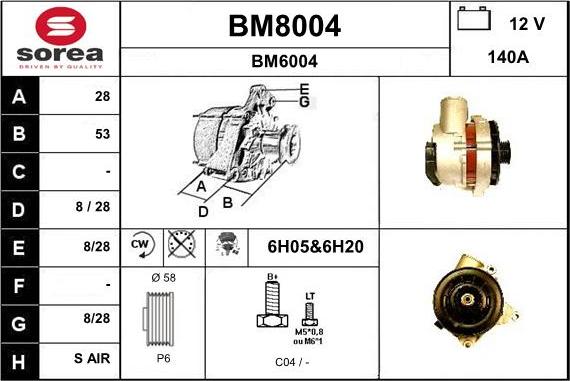 SNRA BM8004 - Alternateur cwaw.fr