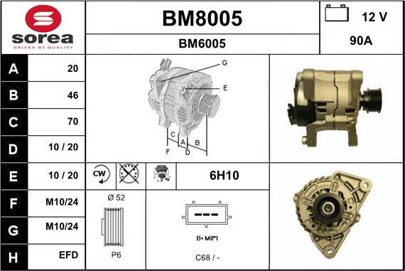 SNRA BM8005 - Alternateur cwaw.fr