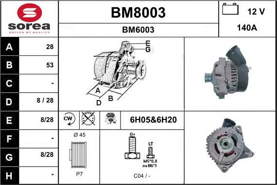 SNRA BM8003 - Alternateur cwaw.fr