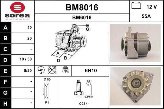 SNRA BM8016 - Alternateur cwaw.fr