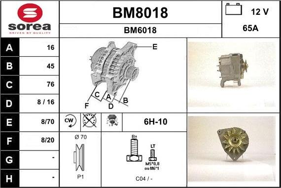 SNRA BM8018 - Alternateur cwaw.fr