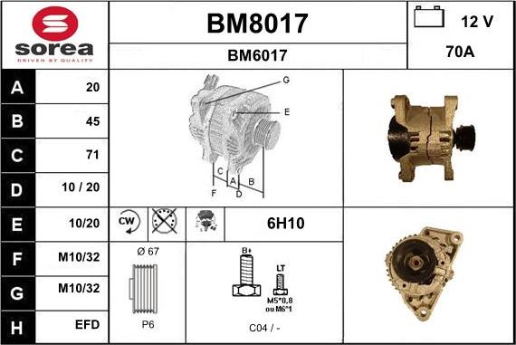 SNRA BM8017 - Alternateur cwaw.fr