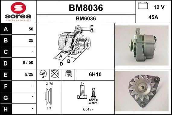 SNRA BM8036 - Alternateur cwaw.fr