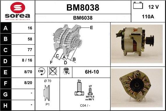 SNRA BM8038 - Alternateur cwaw.fr