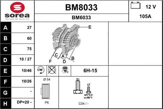 SNRA BM8033 - Alternateur cwaw.fr