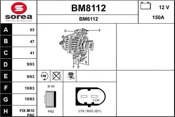 SNRA BM8112 - Alternateur cwaw.fr