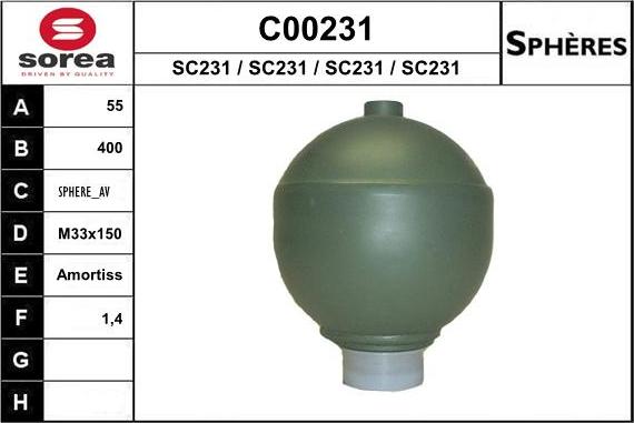 SNRA C00231 - Accumulateur de pression, suspension / amortissement cwaw.fr