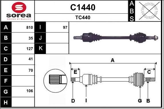 SNRA C1440 - Arbre de transmission cwaw.fr