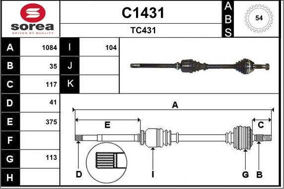 SNRA C1431 - Arbre de transmission cwaw.fr