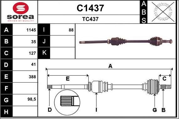 SNRA C1437 - Arbre de transmission cwaw.fr