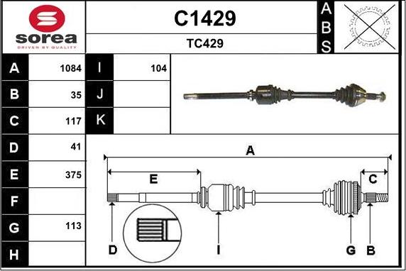 SNRA C1429 - Arbre de transmission cwaw.fr