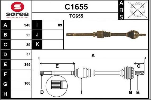 SNRA C1655 - Arbre de transmission cwaw.fr