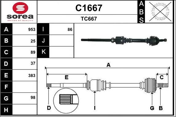 SNRA C1667 - Arbre de transmission cwaw.fr