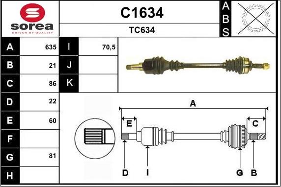 SNRA C1634 - Arbre de transmission cwaw.fr