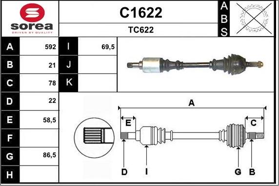 SNRA C1622 - Arbre de transmission cwaw.fr