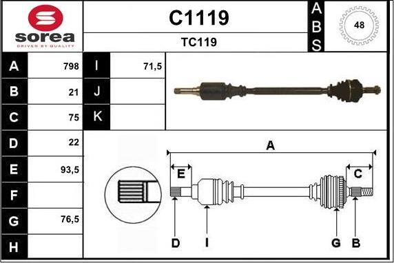 SNRA C1119 - Arbre de transmission cwaw.fr