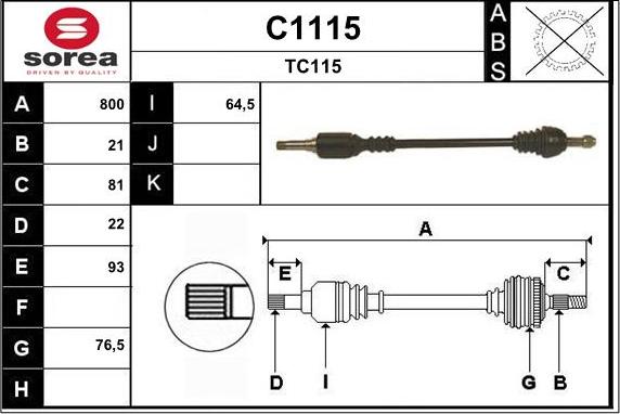 SNRA C1115 - Arbre de transmission cwaw.fr