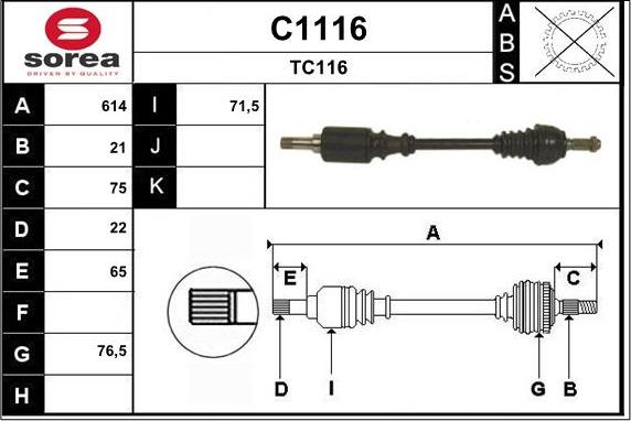 SNRA C1116 - Arbre de transmission cwaw.fr