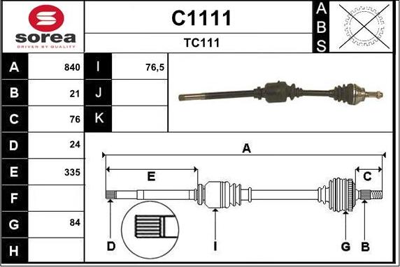 SNRA C1111 - Arbre de transmission cwaw.fr