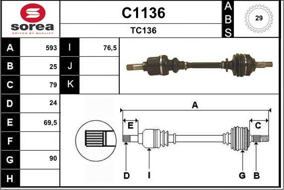 SNRA C1136 - Arbre de transmission cwaw.fr