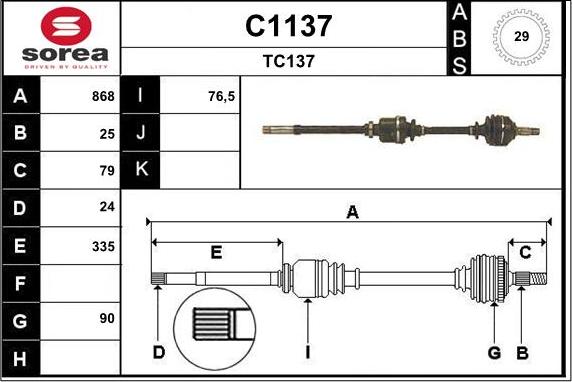 SNRA C1137 - Arbre de transmission cwaw.fr